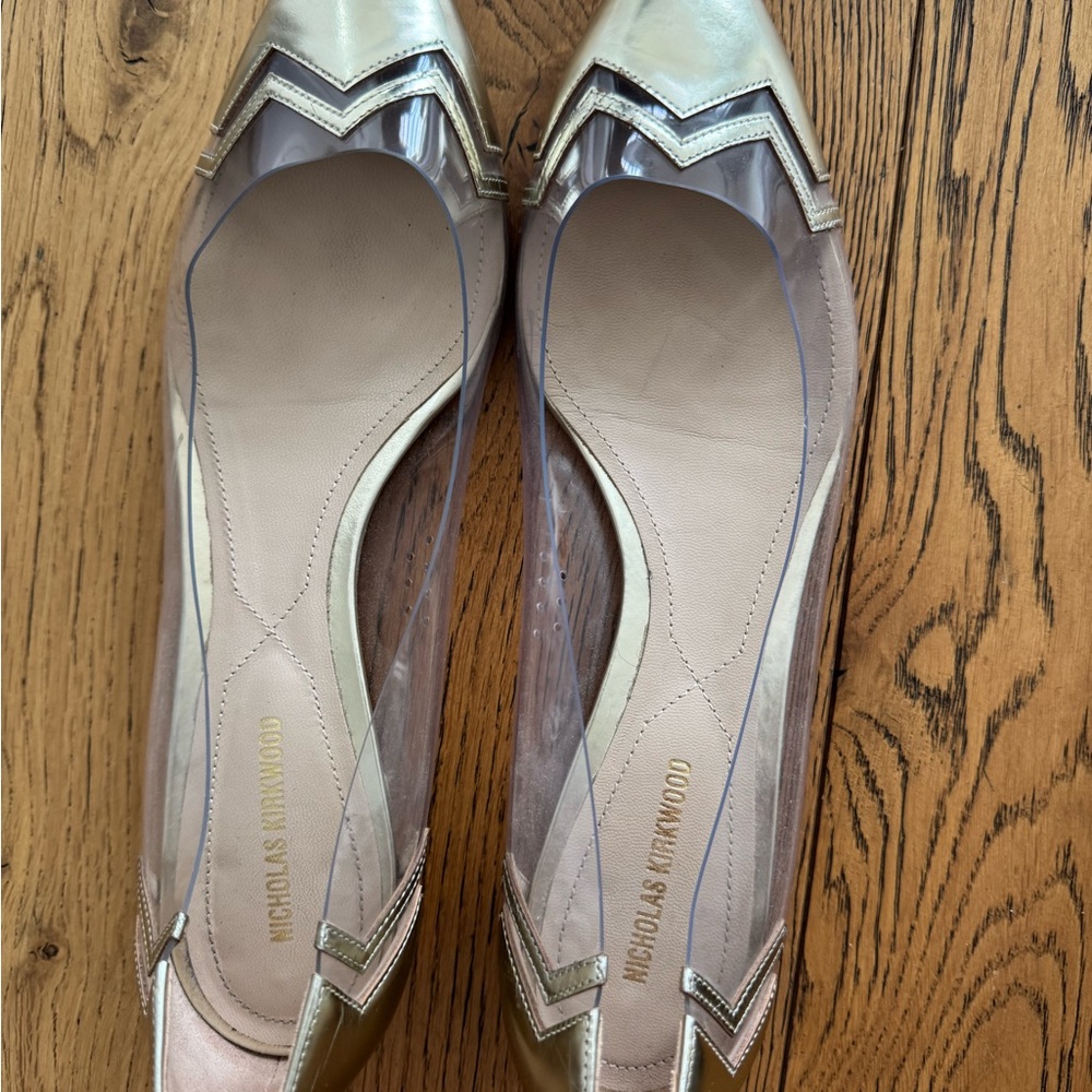 Nicholas Kirkwood Gold Flats